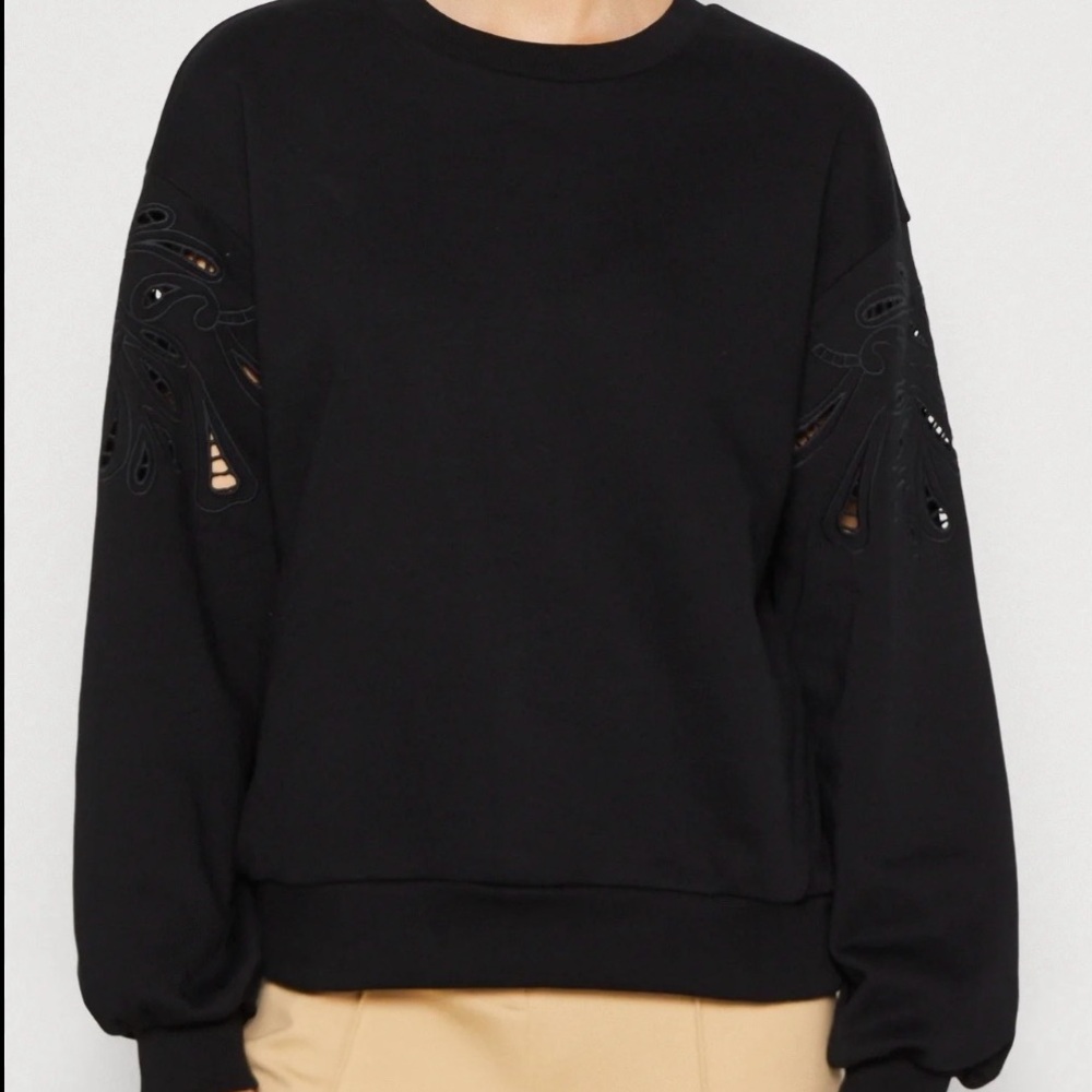 GAP TALL Black Sweatshirt with Cutout Sleeve Detail